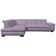 ECKSOFA in Cord Lila 242/313 cm - Lila/Schwarz, Design, Textil/Metall (242/313cm) - Xora