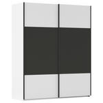 SCHWEBETÜRENSCHRANK 162/223/68 cm 2-türig Graphitfarben, Weiß  - Schwarz/Graphitfarben, KONVENTIONELL, Holzwerkstoff/Metall (162/223/68cm) - Novel