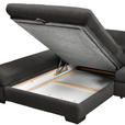 ECKSOFA  in Flachgewebe Dunkelgrau  341/204 cm  - Dunkelgrau/Schwarz, Design, Textil/Metall (341/204cm) - Xora