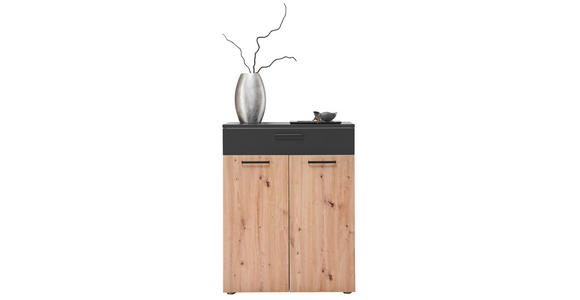 SCHUHSCHRANK 80/104/38 cm - Eichefarben/Anthrazit, KONVENTIONELL, Holzwerkstoff/Kunststoff (80/104/38cm) - Moderano