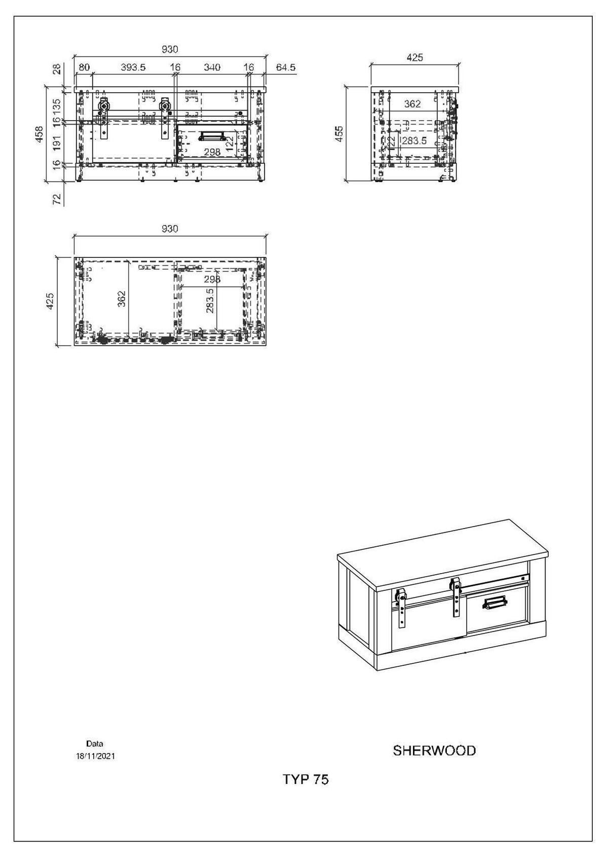 GARDEROBE 5-teilig  in 206/200/43 cm  - Anthrazit/Weiß, Design, Glas/Holzwerkstoff (206/200/43cm) - Modante