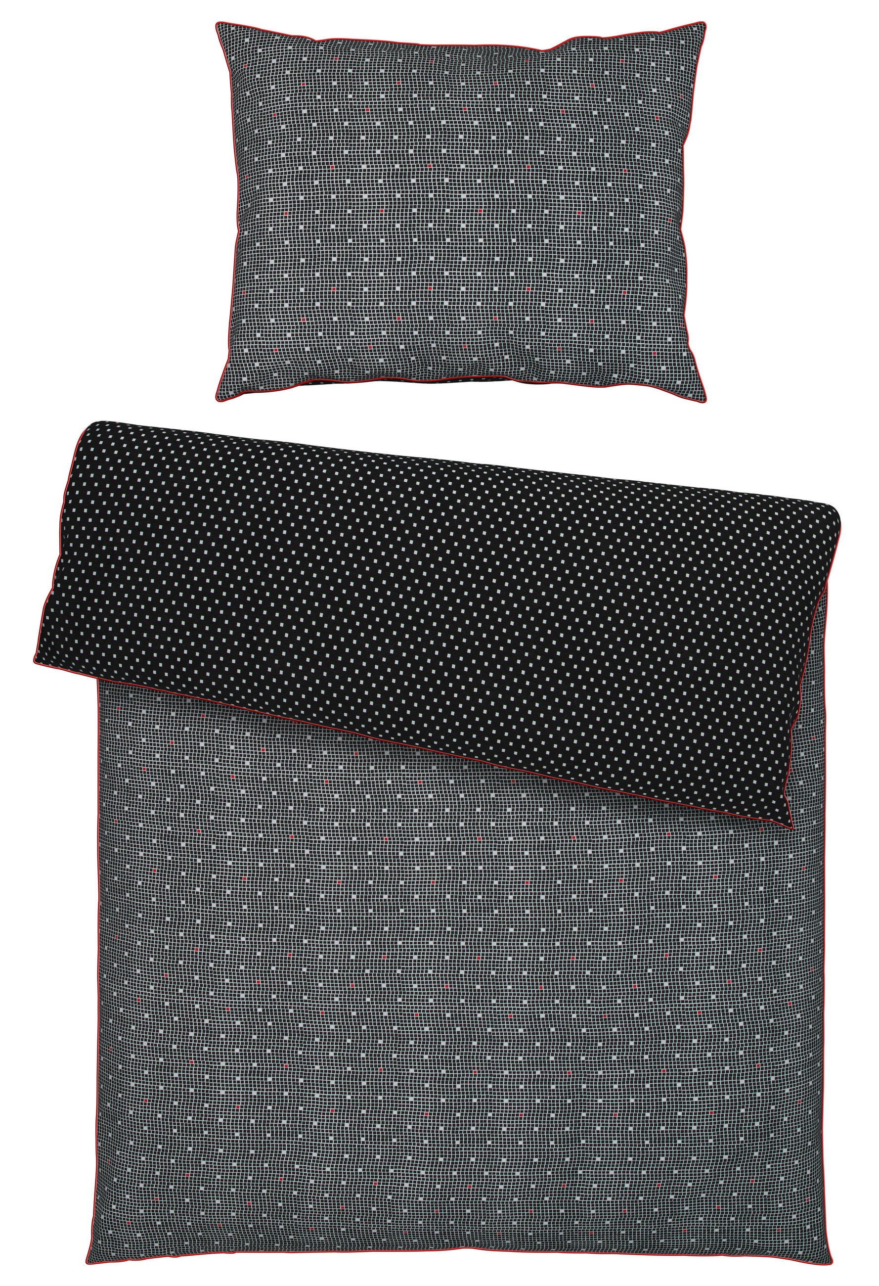 BETTWÄSCHE E-HERITAGE Satin 140/200 cm  - Rot/Schwarz, Design, Textil (140/200cm) - Esprit