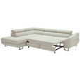 ECKSOFA in Webstoff Creme  - Creme/Schwarz, Design, Textil/Metall (235/280cm) - Hom`in