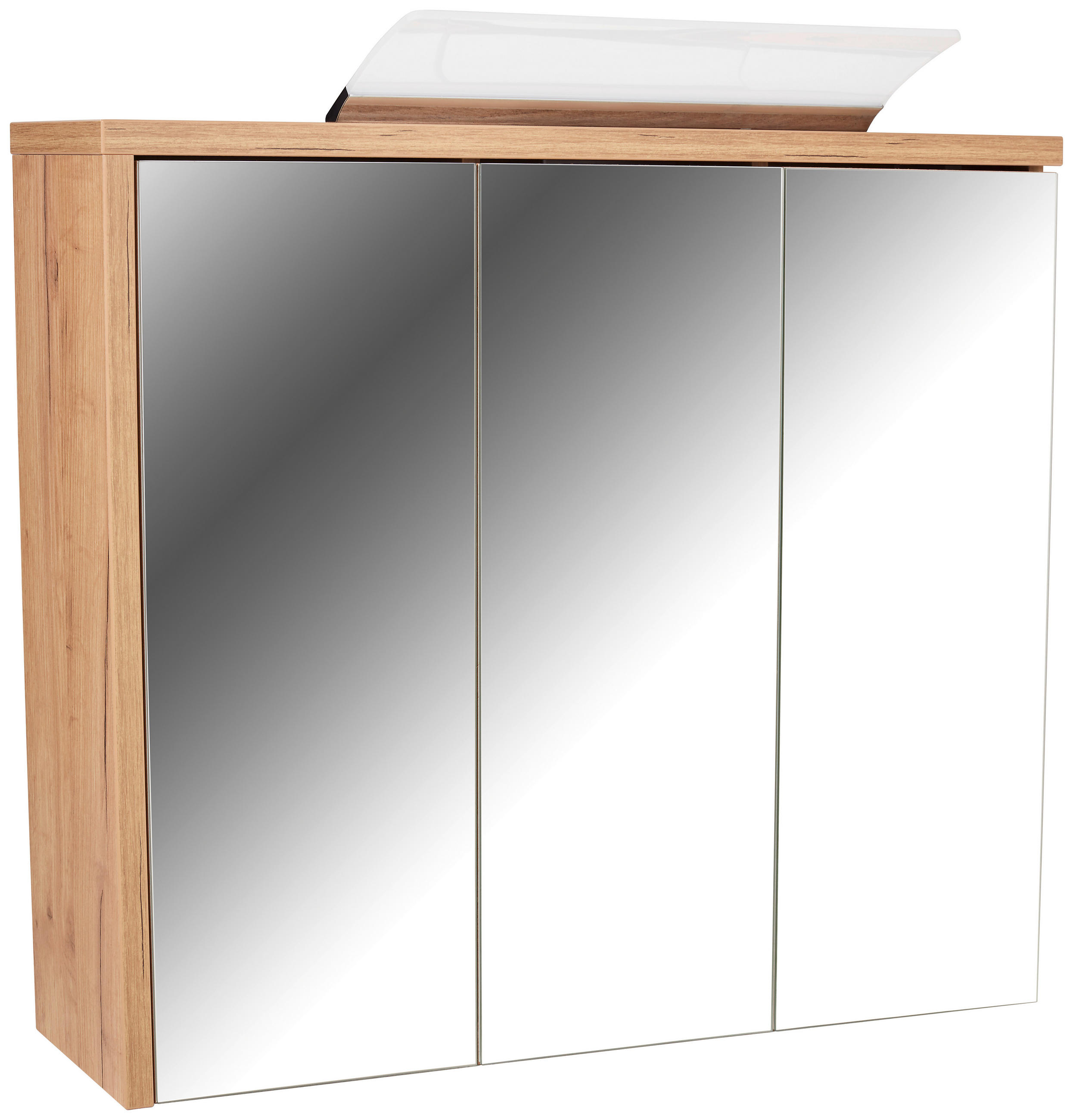 DULAP CU OGLINDĂ 90/71/18 cm  - culoare lemn stejar, Modern, material pe bază de lemn (90/71/18cm) - Carryhome