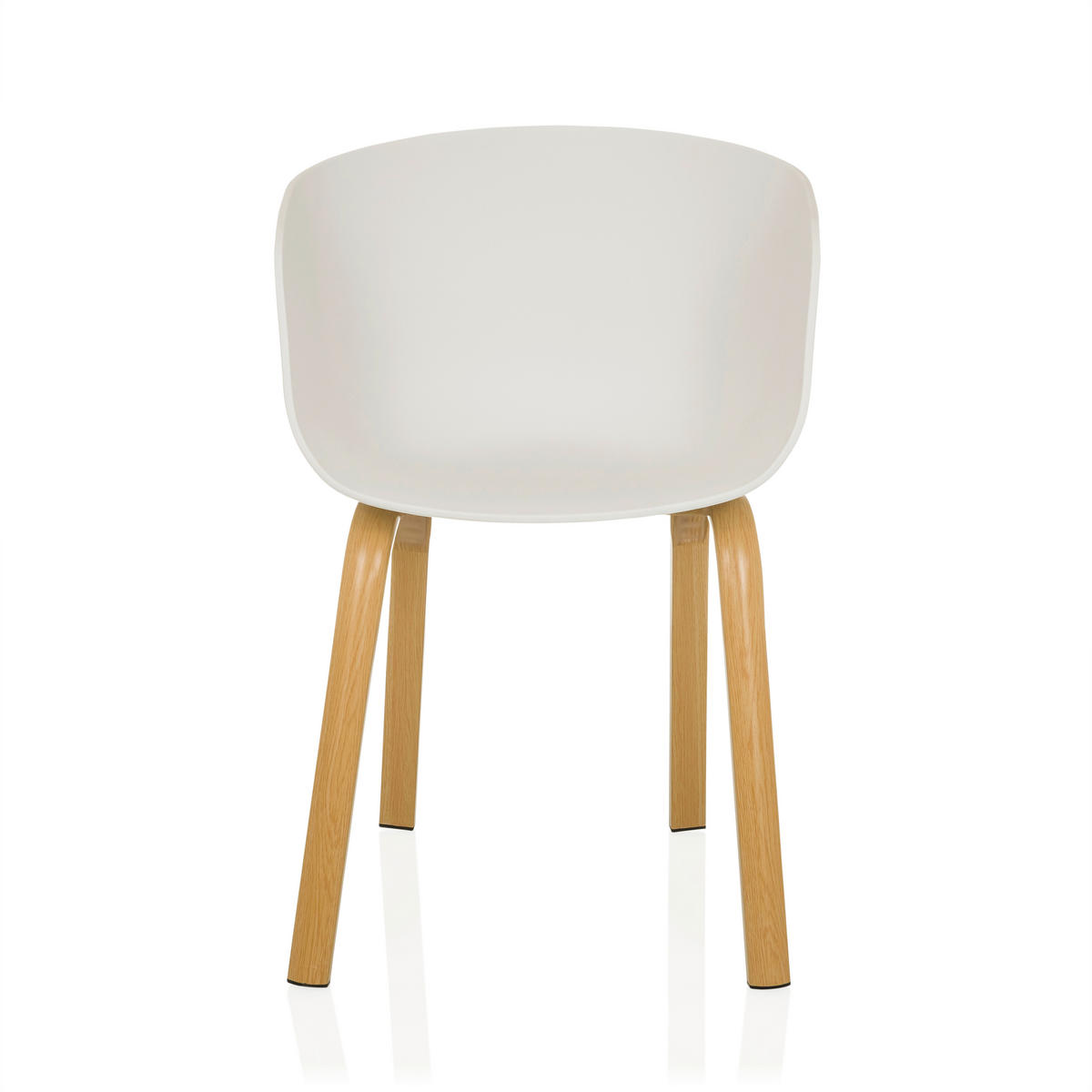 STOL MED ARMSTÖD slät  - vit/ljusbrun, Modern, metall/plast (54/78/56cm) - MID.YOU