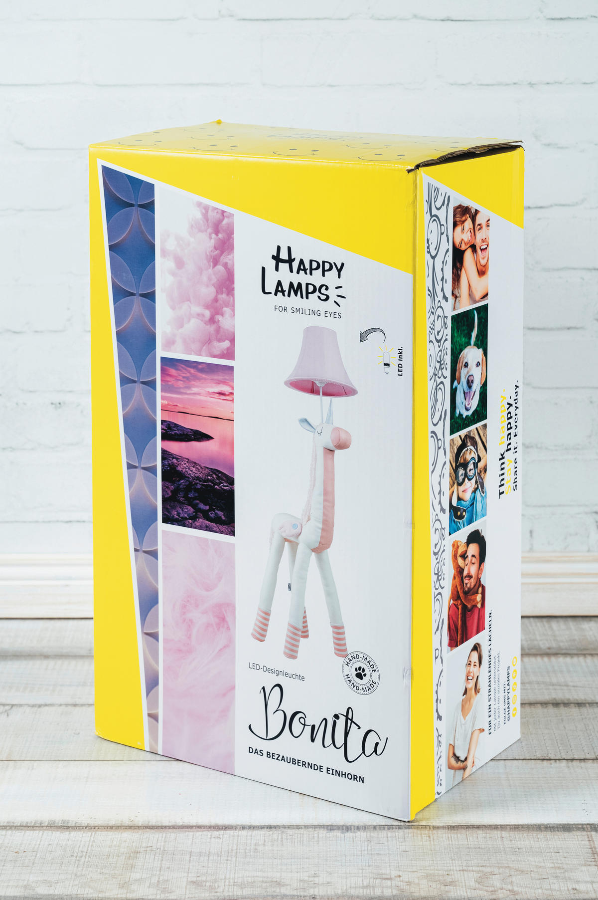 LED-STEHLEUCHTE Bonita das Einhorn 35/47/120 cm   - Rosa/Weiß, LIFESTYLE, Textil/Metall (35/47/120cm) - Happy Lamps