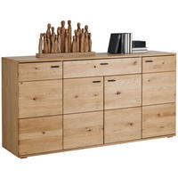SIDEBOARD  in 180/90/44 cm  - Eichefarben/Schwarz, Natur, Holz/Holzwerkstoff (180/90/44cm) - Hom`in