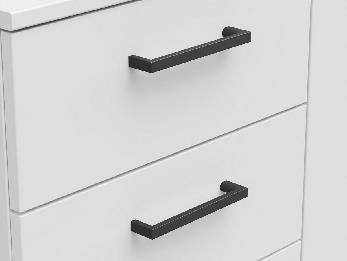 KOMODA, bílá, 120/83/52 cm - bílá/černá, Moderní, kompozitní dřevo/plast (120/83/52cm) - Carryhome