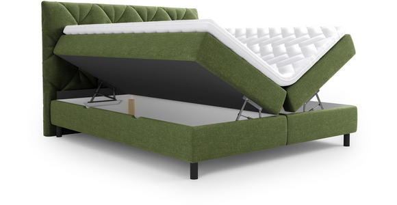 BOXBETT 180/200 cm in Grün - Schwarz/Grün, Design, Holz/Holzwerkstoff (180/200cm) - Esposa