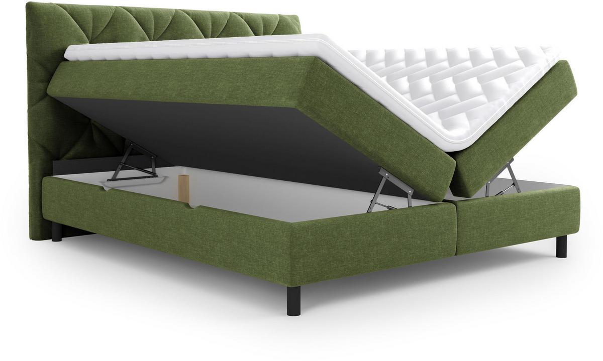 BOXBETT 140/200 cm  in Grün  - Schwarz/Grün, Design, Holz/Holzwerkstoff (140/200cm) - Esposa