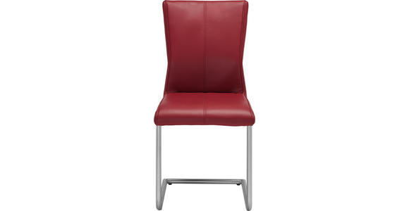 SCHWINGSTUHL in Metall, Textil Dunkelrot, Edelstahlfarben - Edelstahlfarben/Dunkelrot, Design, Textil/Metall (46/92/53cm) - Dieter Knoll