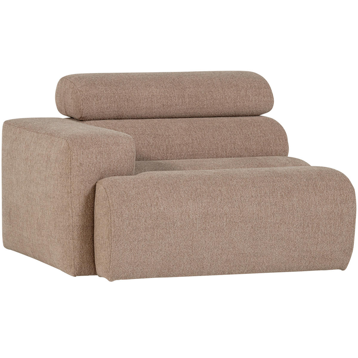 SOFAELEMENT Novi Bouclé Taupe  - Taupe, Design, Kunststoff/Textil (109/86/113cm) - Livetastic