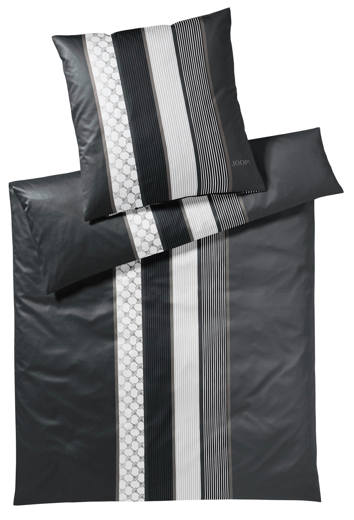 POVLEČENÍ, makosatén, černá, bílá, 155/220 cm  - bílá/černá, Basics, textil (155/220cm) - Joop!