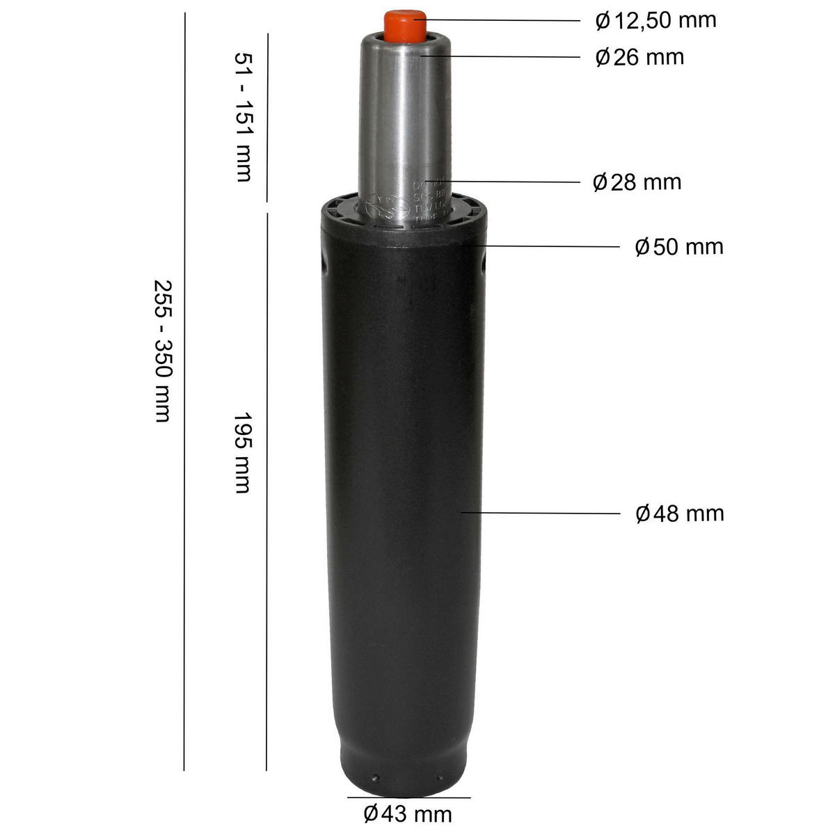 ZUBEHÖR FÜR BÜROHOCKER  Schwarz  - Schwarz, Design, Metall (5/35/5cm) - Livetastic