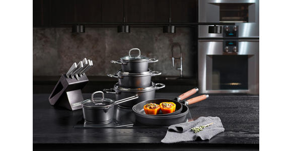 KOCHTOPFSET Cucina Perfetta 4-teilig  - Klar/Silberfarben, Basics, Glas/Metall - Homeware Profession.