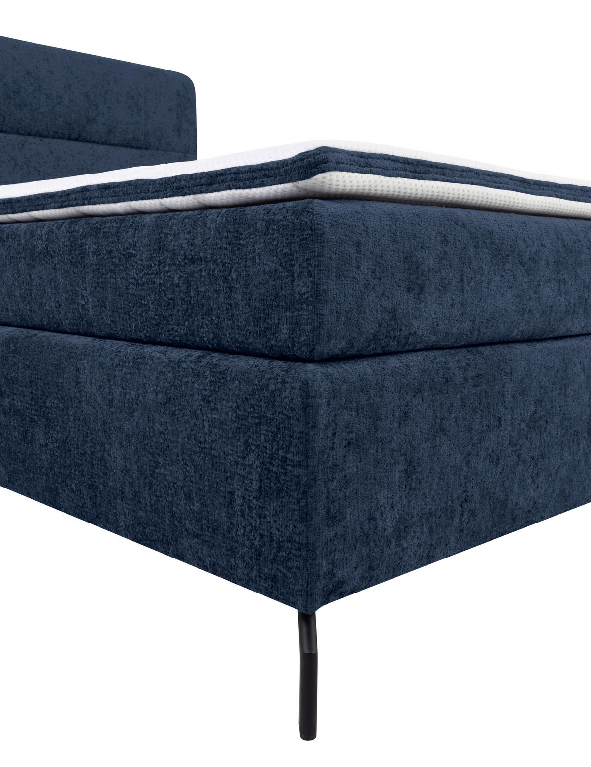 BOXSPRINGBETT 160/200 cm  in Dunkelblau  - Schwarz/Dunkelblau, Design, Textil/Metall (160/200cm) - Esposa
