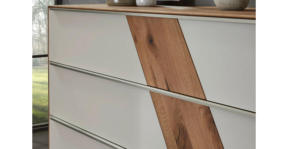 SIDEBOARD Sonia 182/90/47 cm 2 Schublade(n)  - Schlammfarben/Edelstahlfarben, Design, Glas/Holz (182/90/47cm) - Valnatura