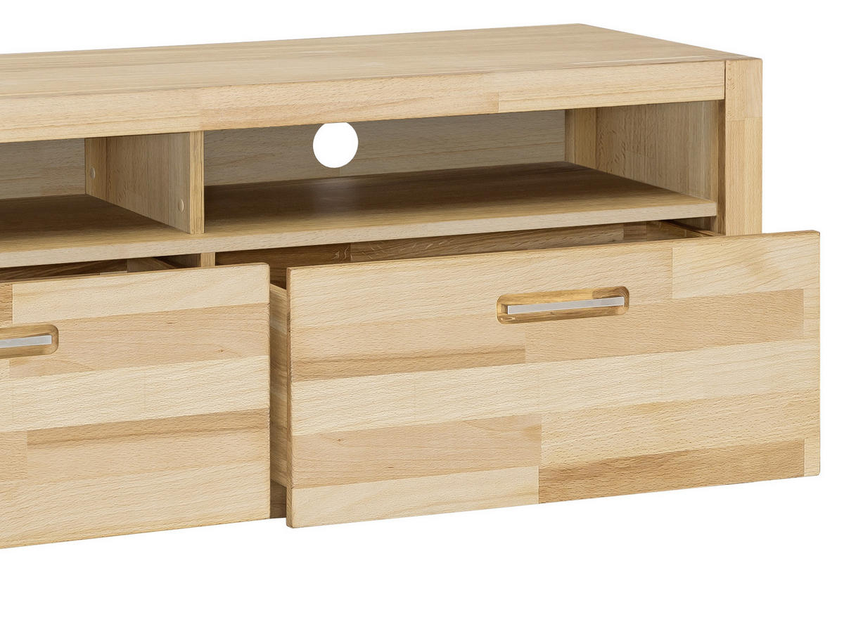 TV-ELEMENT 155/58/50 cm  - Buchefarben/Alufarben, Design, Holz/Metall (155/58/50cm) - MID.YOU