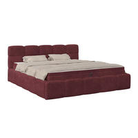 POLSTERBETT 160/200 cm,  in Bordeaux, Matratze, Bettkasten, H3 = fest  - Bordeaux/Schwarz, Trend, Kunststoff/Textil (160/200cm)
