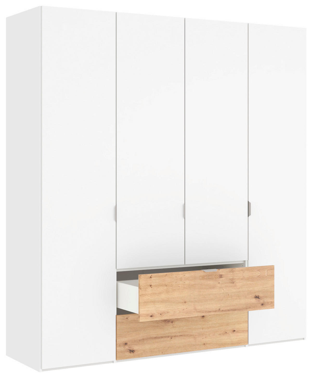 DREHTÜRENSCHRANK  in Weiß, Eiche Artisan  - Edelstahlfarben/Weiß, KONVENTIONELL, Holzwerkstoff/Metall (203/220/59cm) - Jutzler