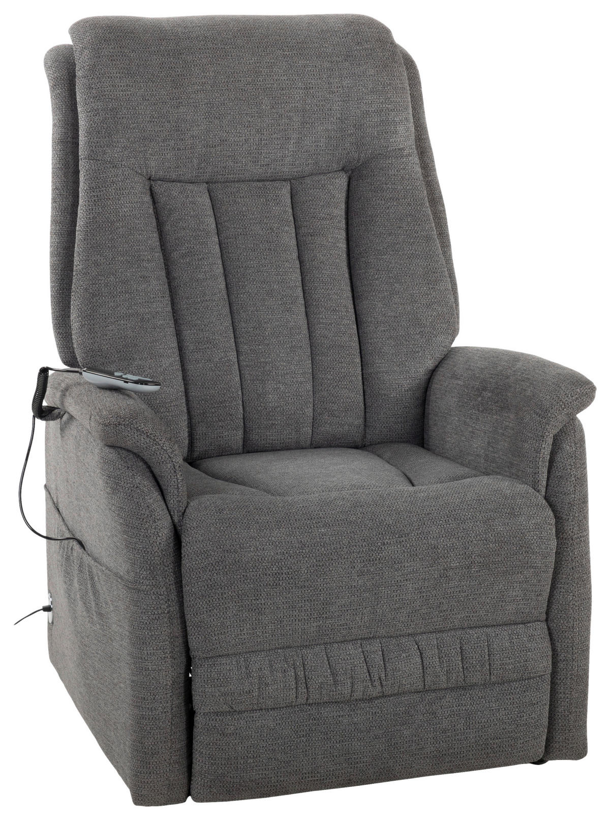 FERNSEHSESSEL  mit Aufstehhilfe Webstoff Dunkelgrau  - Dunkelgrau/Schwarz, KONVENTIONELL, Textil (77/115/90cm) - Cantus