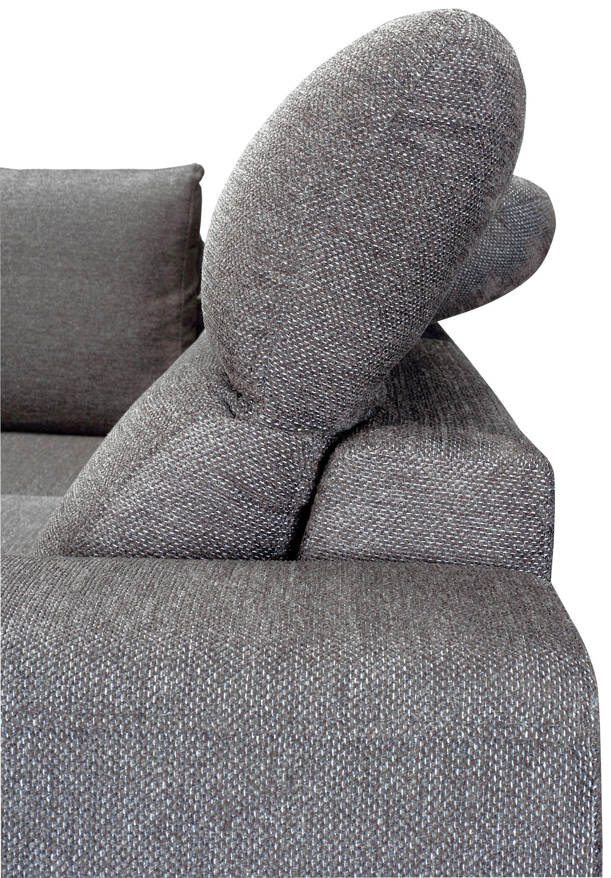 ECKSOFA Dunkelgrau Chenille  - Dunkelgrau/Schwarz, KONVENTIONELL, Textil/Metall (185/266cm) - Carryhome