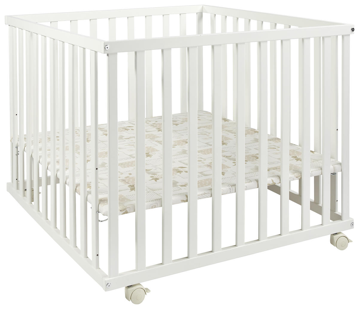 LAUFGITTER  97/97/70 cm  - Weiss, Lifestyle, Holz/Kunststoff (97/97/70cm) - My Baby Lou