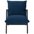 SESSEL in Mikrofaser Dunkelblau  - Wengefarben/Dunkelblau, Design, Holz/Textil (63/76/80cm) - Carryhome