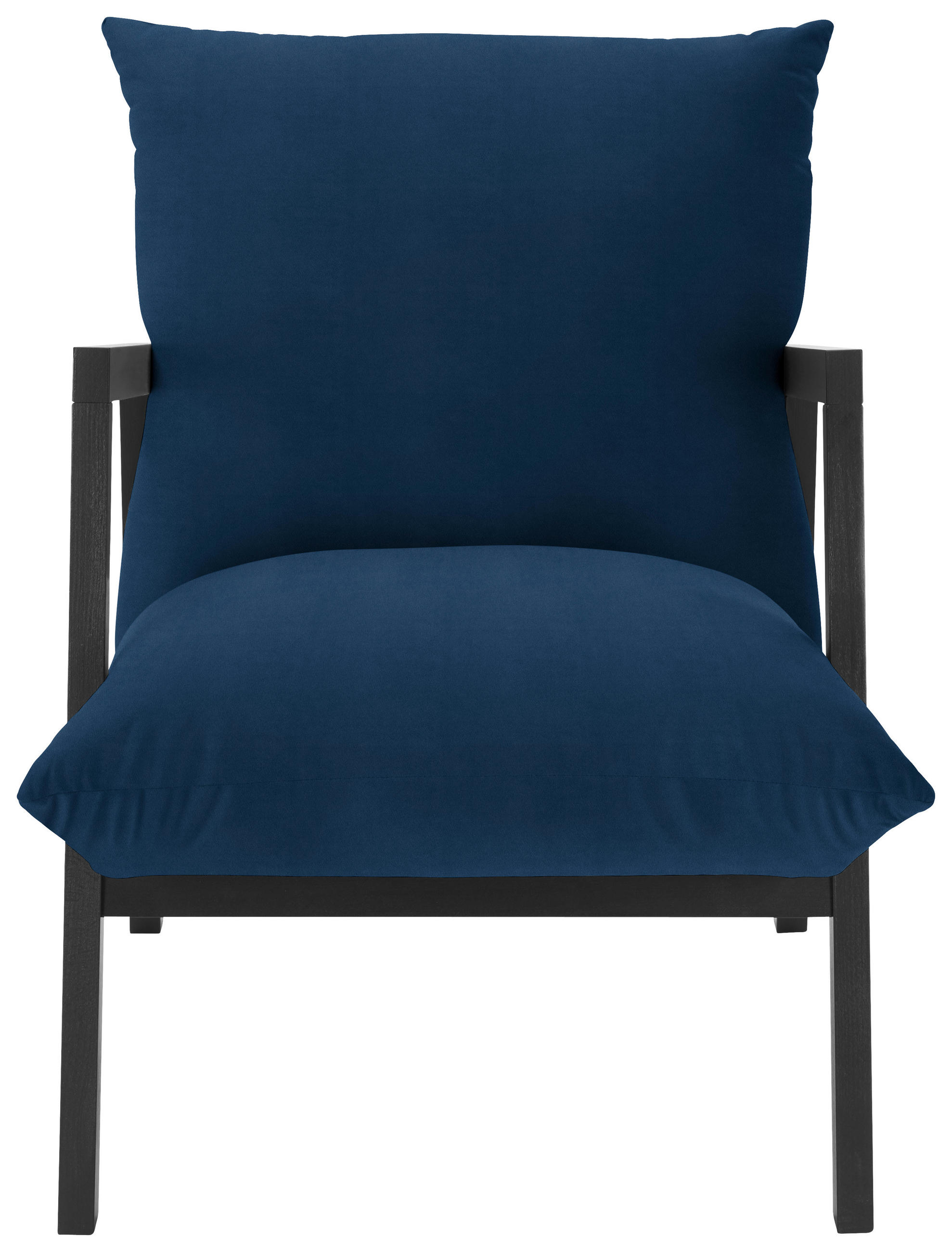 SESSEL in Mikrofaser Dunkelblau  - Wengefarben/Dunkelblau, Design, Holz/Textil (63/76/80cm) - Carryhome