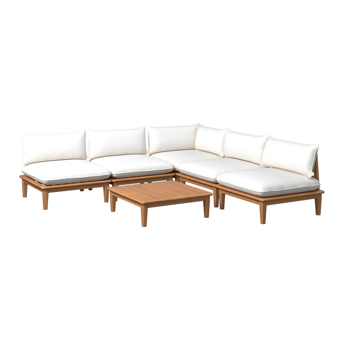 LOUNGEGARNITUR   80/65/80 cm Akazie massiv  - Beige/Akaziefarben, MODERN, Holz (80/65/80cm) - Ambia Garden