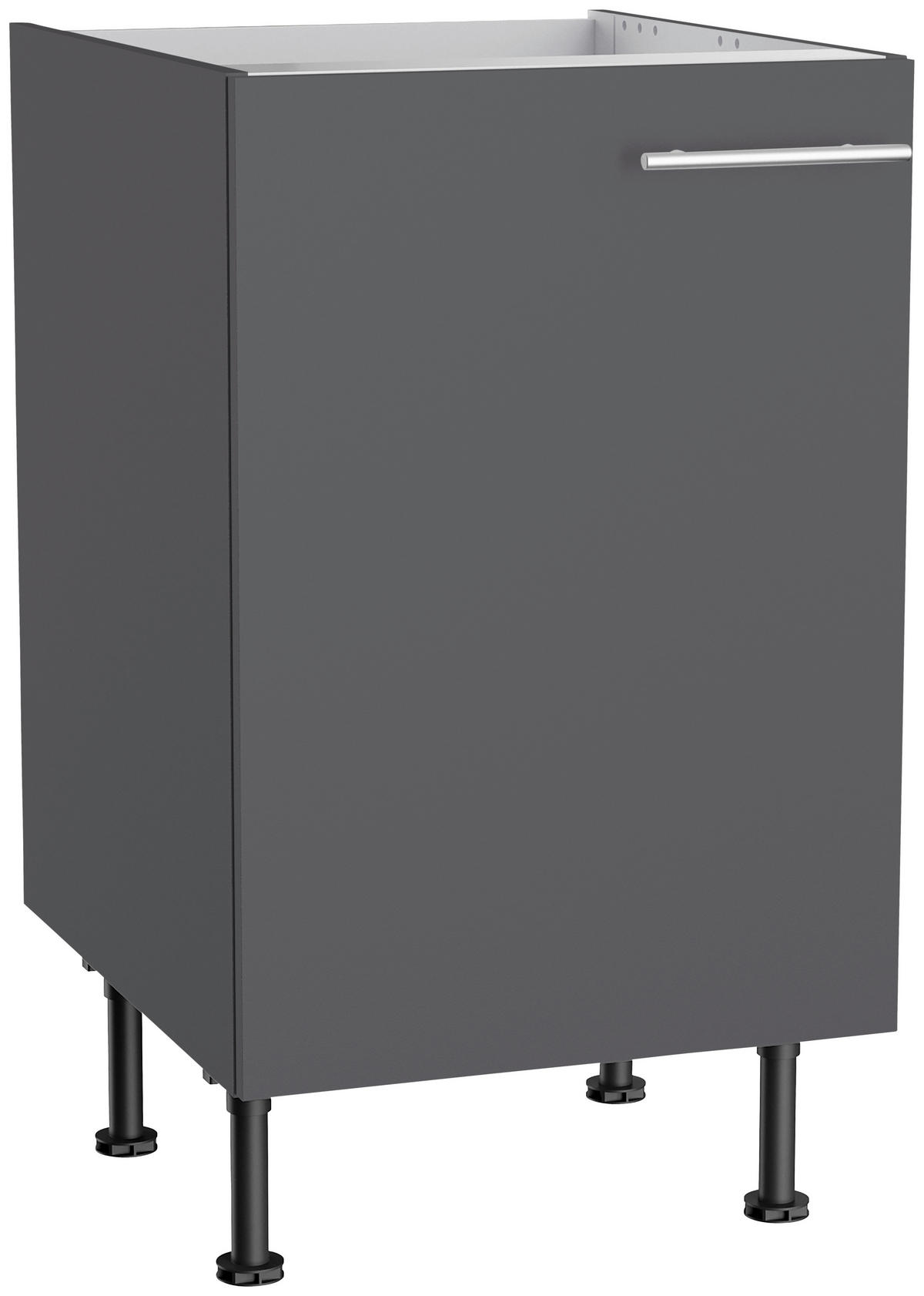 KÜCHENBLOCK 270 cm   in Anthrazit  - Edelstahlfarben/Eichefarben, Basics, Holzwerkstoff/Metall (270cm) - Optifit