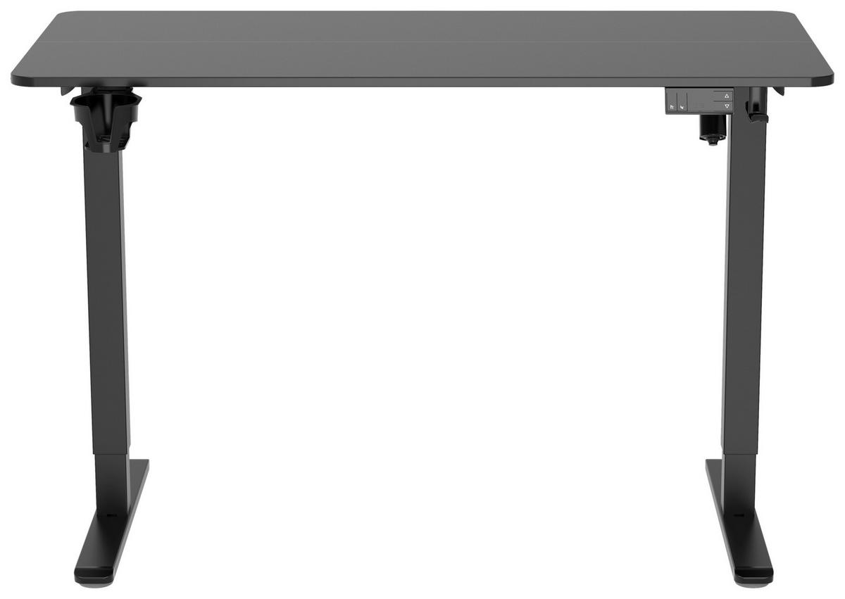 SCHREIBTISCH 120/60/70-115 cm Schwarz elektrisch höhenverstellbar  - Schwarz, MODERN, Holzwerkstoff/Kunststoff (120/60/70-115cm) - Livetastic