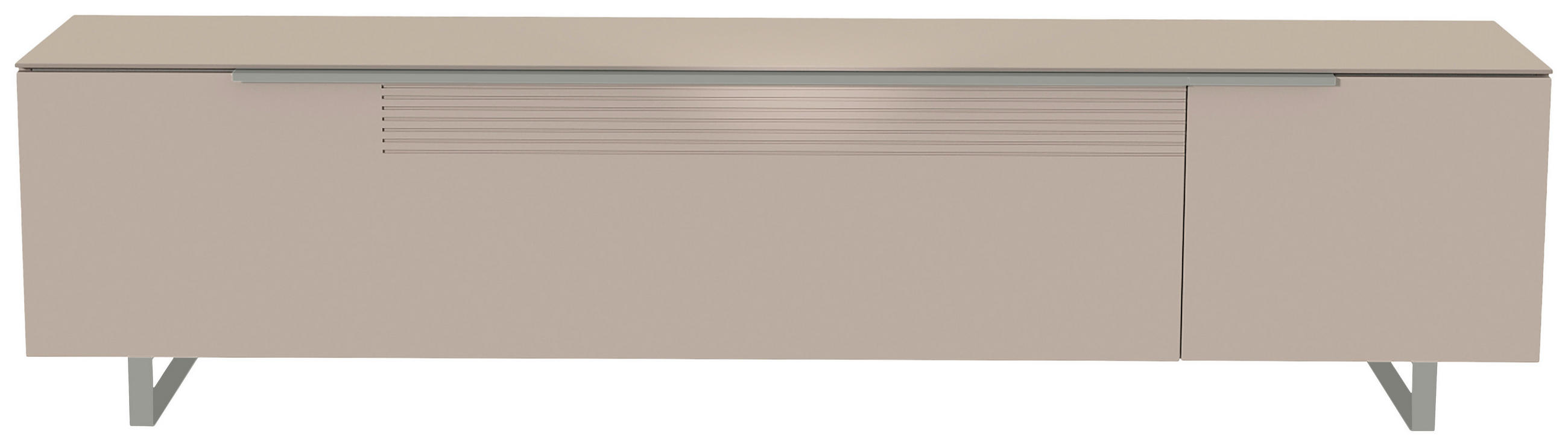 LOWBOARD  in 210/51/45 cm  - Sandfarben/Alufarben, Design, Glas/Holzwerkstoff (210/51/45cm) - Moderano