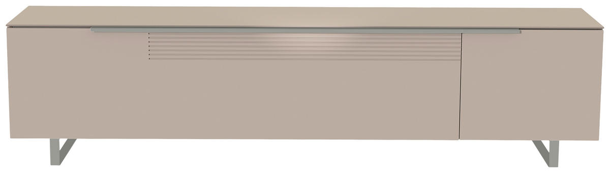 LOWBOARD  in 210/51/45 cm  - Sandfarben/Alufarben, Design, Glas/Holzwerkstoff (210/51/45cm) - Moderano