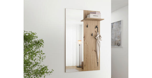 GARDEROBE 4-teilig  in 180/194,5/35 cm  - Schwarz/Eiche Artisan, Basics, Holzwerkstoff (180/194,5/35cm) - Carryhome