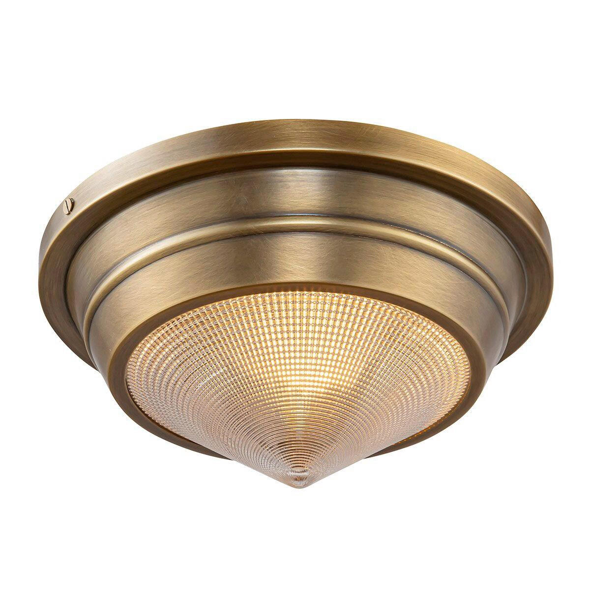 STROPNÍ SVÍTIDLO, 25,9/12,5 cm  - barvy mosazi, Konvenční, kov/sklo (25,9/12,5cm) - Elstead Lighting