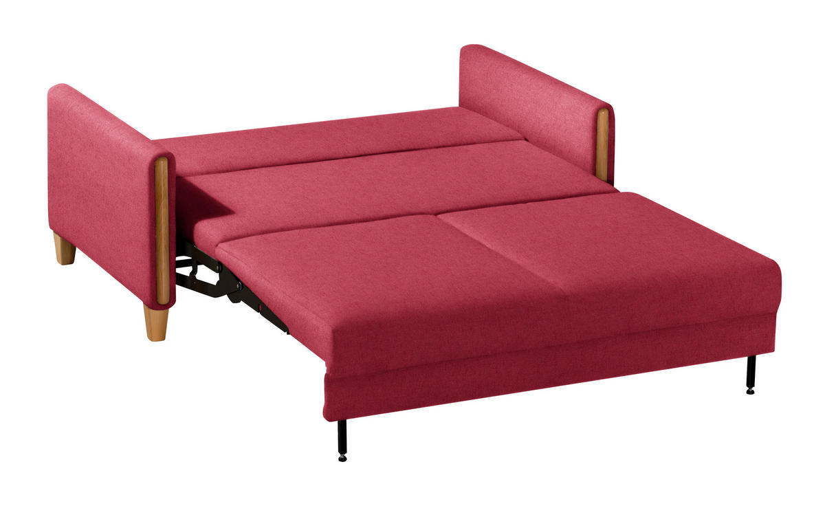 SCHLAFSOFA in Holz, Textil Rot, Buchefarben  - Buchefarben/Rot, Design, Holz/Textil (174/88/104cm) - Niels Andersson