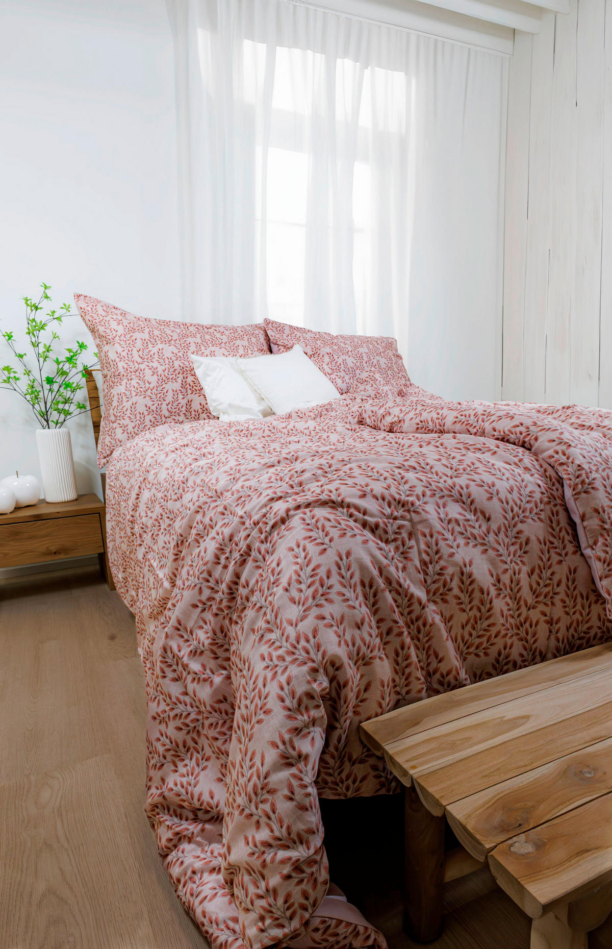 ÁGYNEMŰHUZAT-GARNITÚRA 220/200 cm  - fáradt rózsaszín/sötét rózsaszín, Basics, textil (220/200cm) - Fleuresse