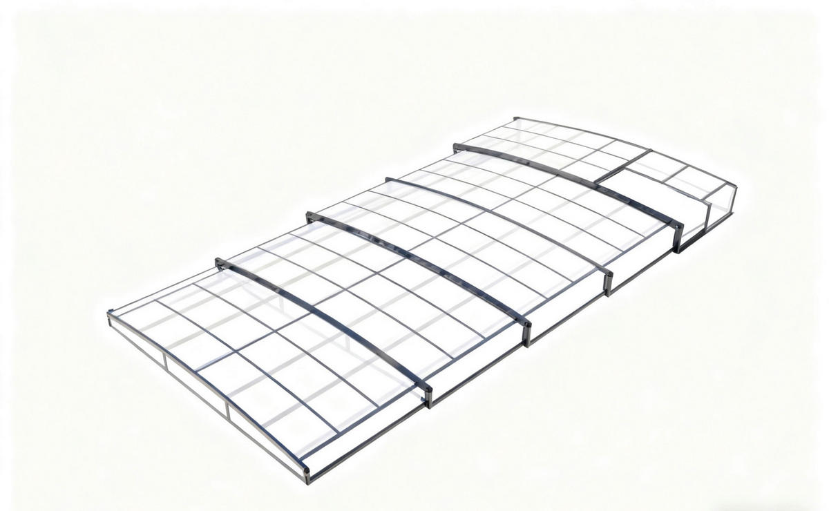 POOLDACH 881/426/92 cm  - Anthrazit, Basics, Kunststoff/Metall (881/426/92cm)