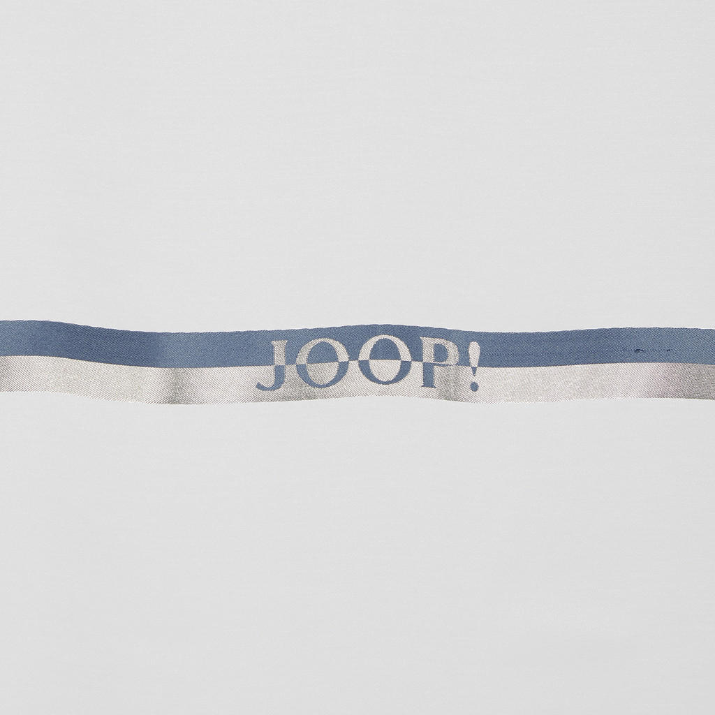 Thumbnail - Joop! Fertigvorhang J-Logo Stripes, Silber, Weiß, Hellblau, Textil, Streifen, 130x250 cm, für Stange und Schiene geeigne...