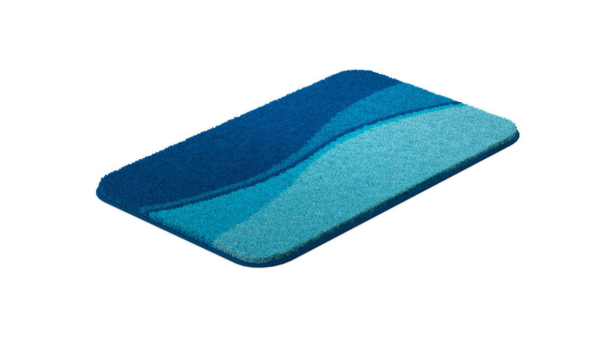 BADEMATTE Blau 60/90 cm  - Blau, Basics, Kunststoff/Textil (60/90cm) - Grund