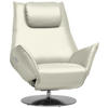 RELAXSESSEL in Leder Weiss  - Weiss/Edelstahlfarben, Design, Leder/Metall (92/79/90cm) - Koinor