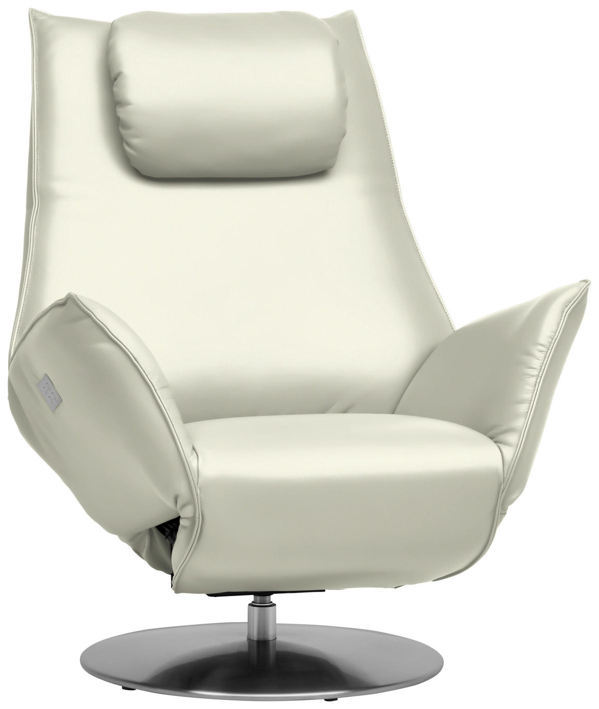 RELAXSESSEL in Leder Weiß  - Edelstahlfarben/Weiß, Design, Leder/Metall (92/79/90cm) - Koinor