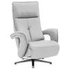 RELAXSESSEL in Leder Weiss  - Chromfarben/Weiss, Design, Leder/Metall (77/110/87cm) - Valdera
