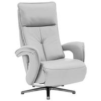 RELAXSESSEL in Leder Weiss  - Chromfarben/Weiss, Design, Leder/Metall (77/110/87cm) - Valdera