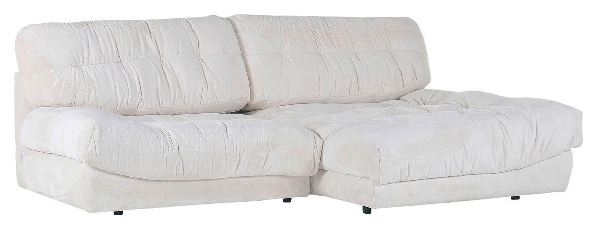 HÖRNSOFFA i plysch vit  - vit/svart, Klassisk, textil/plast (265/170cm) - MID.YOU