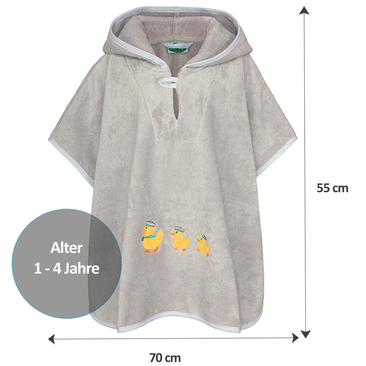 KAPUZENBADETUCH    - Hellgrau, Basics, Textil (70/55cm)