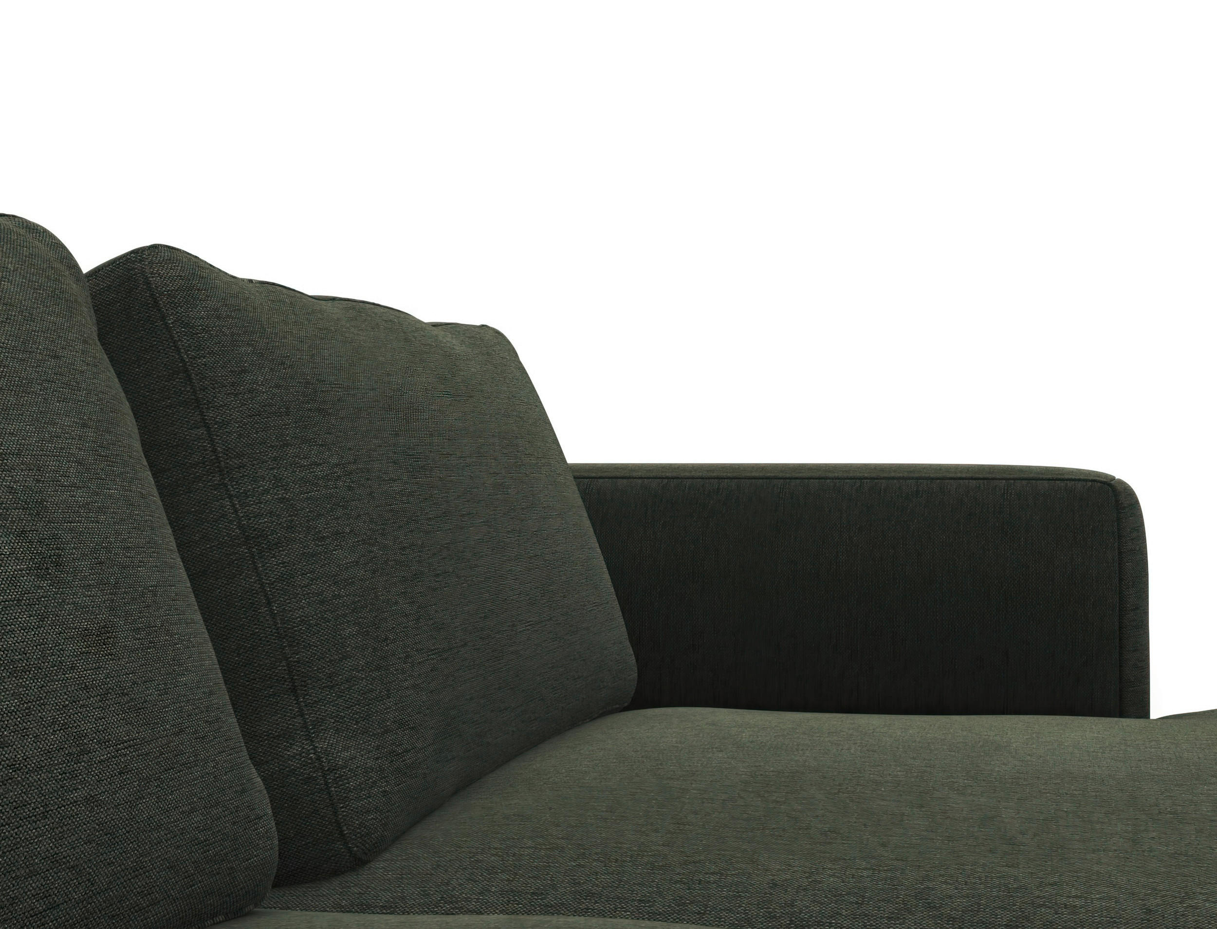 ECKSOFA Waldgrün Webstoff, Flachgewebe - Waldgrün/Schwarz, Design, Textil/Metall (303/148cm) - Livetastic