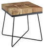 Beistelltisch "Zari" , Akazie massiv quadratisch Akaziefarben  - Schwarz/Akaziefarben, Design, Holz/Metall (45/51/45cm) - MID.YOU
