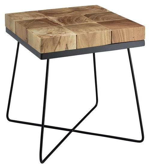 Beistelltisch Mit Holzplatte Zari, Akazie/schwarz